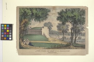 Genl sírja. W. H. Harrison (kézzel színezett litográfia) alkotó: Nathaniel Currier