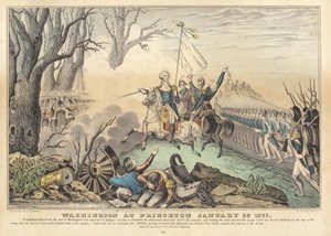 Washington Princetonban, 1777. január 30. alkotó: Nathaniel Currier