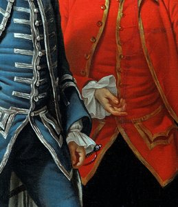 James Grant of Grant, John Mytton, a tiszteletreméltó Thomas Robinson és Thomas Wynne, 1760 körüli 162478-as részlet, olaj, vászon alkotó: Nathaniel Dance-Holland