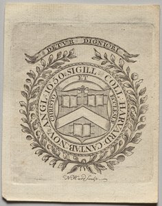 Könyvtábla: a Harvard College pecsétje