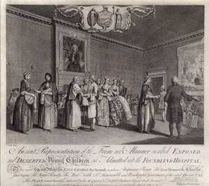 Az 1749-es Foundling Kórházba való felvételének pontos formája és módja.