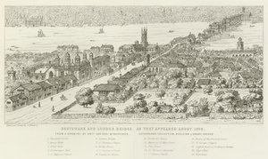 Southwark és London Bridge, ahogyan 1546 körül megjelentek
