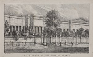 Kilátás a British Museum új könyvtárára, 1830 körül (litho) alkotó: Nathaniel Whittock