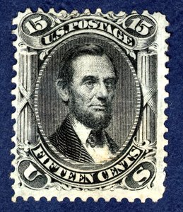 15c Abraham Lincoln F Grill kislemez, 1867.
