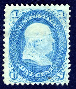 1c Franklin F Grill kislemez, 1867.
