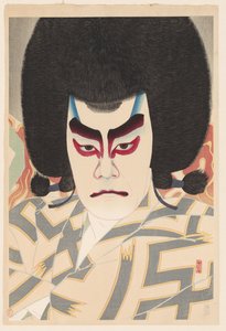 Ichikawa Sadanji mint Narukami 36 portré színészekről különböző szerepekben (sorozat címe) alkotó: Natori Shunsen