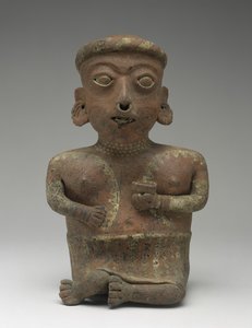 Női figura, ülő pár része, Kr.e. 300-i.sz. 300 (cserépedény csúszdával)