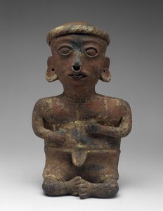 Férfi figura, ülő pár része, Kr.e. 300-i.sz. 300 (cserépedény csúszdával)