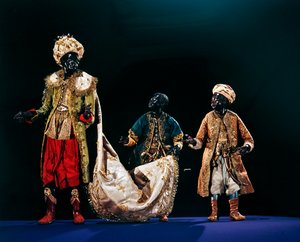 Magi, a karácsonyi bölcsődéből és a fából (terrakotta és szövet) alkotó: Neapolitan School