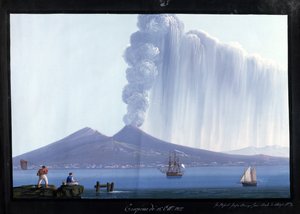 Nápoly: Vezúv kitörése, 1822. október 26. (gouache)