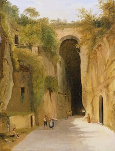A Crypta Napoletana, a Posillipo domb alatt, Nápoly, 1840 körül
