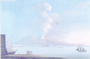 A Vezúv kitörése (guache) alkotó: Neapolitan School