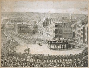 "A lázadó urak kivégzése 1745-ben", Tower Hill, London, 18. század alkotó: Neele and Stockley