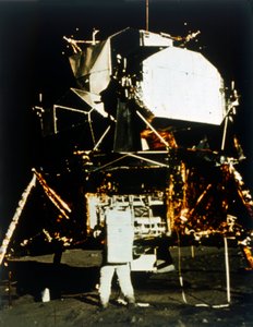 Buzz Aldrin a Lunar Module által a Hold felszínén, Apollo II küldetés, 1969. július. alkotó: Neil Armstrong