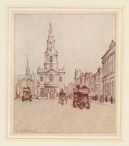 St Mary-le-Strand (színes litográfia)