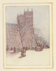 Westminster apátság (színes litográfia)