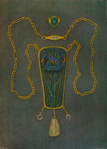 Egy nyaklánc aranyból, zománcból és drágakövekből, c1901 alkotó: Nelson Ethelred Dawson