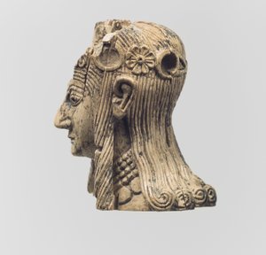 Egy női alak feje, Kr. e. 8-7. (elefántcsont) alkotó: Neo Assyrian