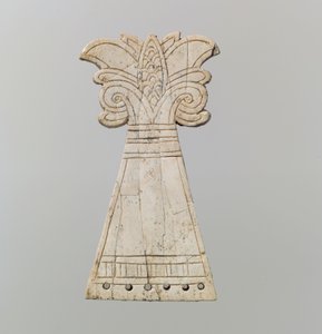 Bekarcolt lóhomlokzat, amelyet virágzó, volutapálmafa formájúvá faragtak, Kr.e. 9-8. század (elefántcsont) alkotó: Neo Assyrian