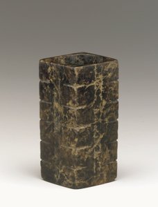 Tall tube (cong) Lake Tai region, Liangzhu culture, 3300-2250 BC (jade)