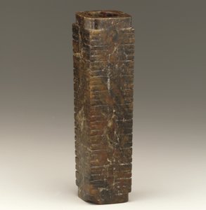Tall tube (cong) Lake Tai region, Liangzhu culture, 3300-2250 BC