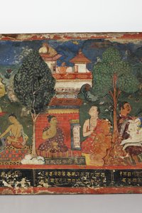 Részlet egy buddhista kéziratos borítóról (átlátszatlan wc fán)