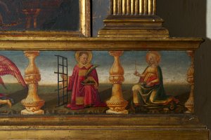 Részlet a Szűz koronázásából (tempera fán)