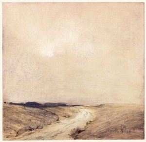 Yorkshire Moorland (ceruza és akvarell kártyára ragasztott papíron)