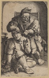 A sebész [fordított példány] alkotó: Netherlandish 16th Century, after Lucas van Leyden