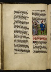 Harley MS 4425 f.18v Amors (a szerelem istene) és L