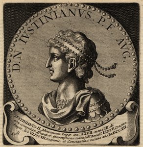 Justinianus bizánci császár portréja.