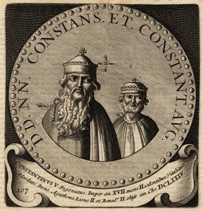 II. Constans és IV. Konstantin bizánci császárok portréja. alkotó: Netherlandish School
