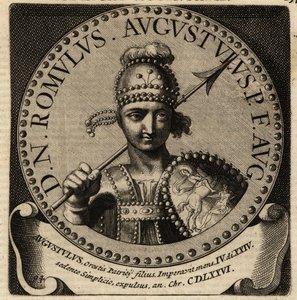 Romulus Augustulus római császár portréja.