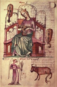 Sloane 3983 fol.42v Vénusz zsolozsmát játszik, a 