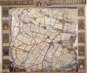 Delftland falitérképe, 1712 alkotó: Netherlandish School