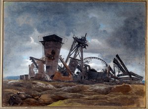 „A bánya kútja” 1915 (akvarell) alkotó: Neville Stephen Lytton