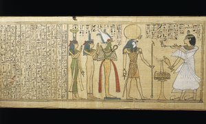 Khonsumes papirusza, A halottak könyve, az elhunyt felajánlásokat tett Ozirisznek, Ízisznek és Nephthysnek, harmadik köztes időszak