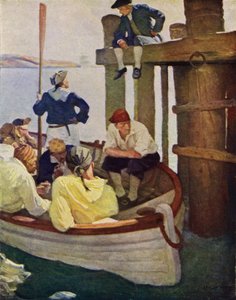Illusztráció: Robert Louis Stevenson Elrabolva (színes litó) alkotó: Newell Convers (after) Wyeth