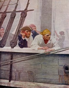 Illusztráció: Robert Louis Stevenson Elrabolva (színes litó) alkotó: Newell Convers (after) Wyeth