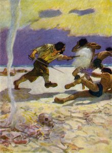 Illusztráció Robinson Crusoe-hoz (színes litó)