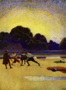 Illusztráció a Westward Ho! szerző: Charles Kingsley (színes litó) alkotó: Newell Convers (after) Wyeth