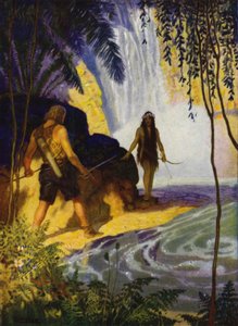 Illusztráció a Westward Ho! szerző: Charles Kingsley (színes litó) alkotó: Newell Convers (after) Wyeth