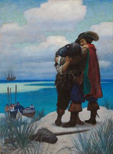 Eleinte egy ideig nem tudtam válaszolni neki egyetlen szót sem; De ahogy a karjába vett, erősen tartottam mellette, különben a földre kellett volna zuhannom alkotó: Newell Convers Wyeth
