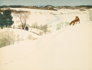 Fox in the Snow, zárólap a „Men of Concord”-ban, David Thoreau alkotó: Newell Convers Wyeth