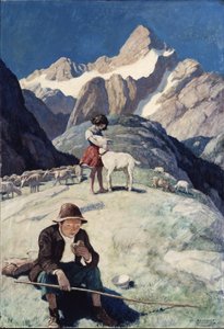 Heidi, 1940 (olaj a reneszánsz panelen) alkotó: Newell Convers Wyeth