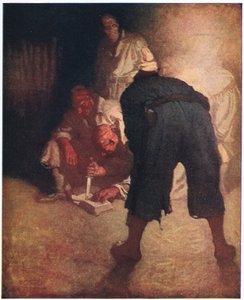 A fekete folt: Körülbelül félúton a lejtőn lefelé a tóig, csoportba gyűjtötték őket alkotó: Newell Convers Wyeth
