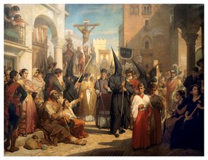 Nagypénteki körmenet Sevillában (olaj, vászon)