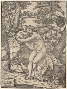 Vénusz és Ámor alkotó: Niccolò Boldrini after Titian
