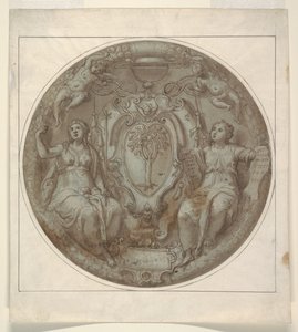 Tervezés egy Tondo számára Giulio della Rovere bíboros karjaival alkotó: Niccolò Martinelli, called il Trometta