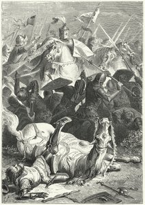 A torricellai csatában súlyosan megsebesült Ezzelino III da Romano őrgróf elfogása alkotó: Niccolo Sanesi